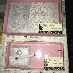 Wedding guest book and pen. NEW